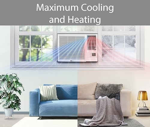 WHITE – LG 7,500 BTU / 3,850 BTU WINDOW AC (COOL / HEAT) W/REMOTE LW8023HR