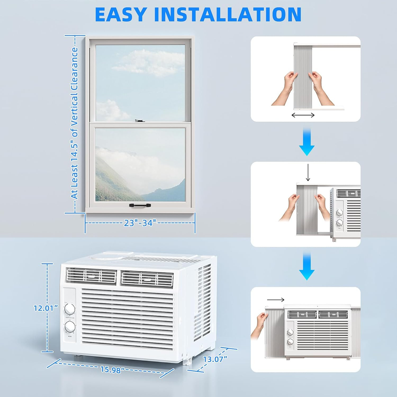 5,000 BTU Small Window Air Conditioner Unit Cool up to 150 Sq.Ft, Window AC Unit