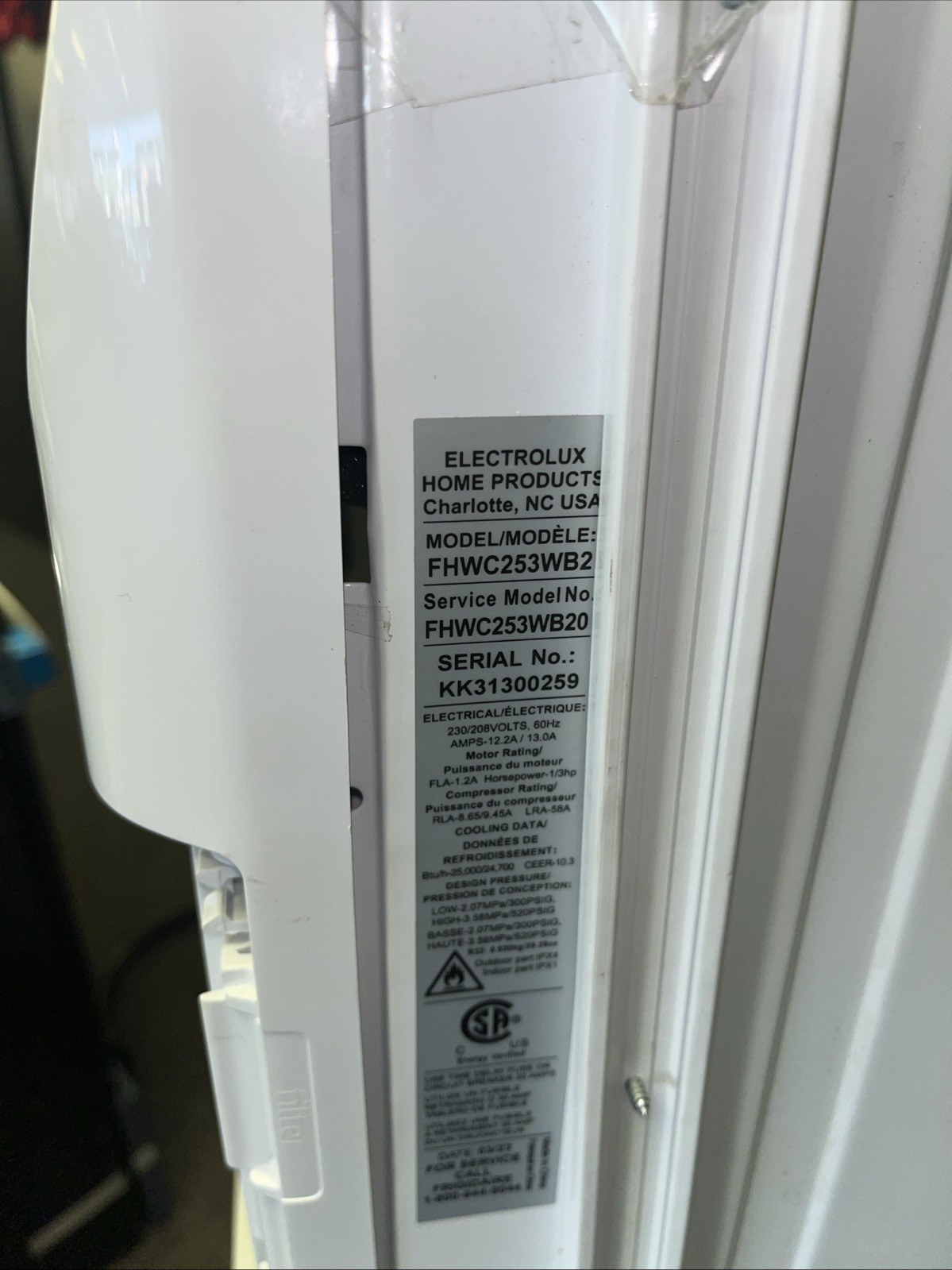 Frigidaire FHWC 253WB2 27” Window Air Conditioner – White No Remote Control