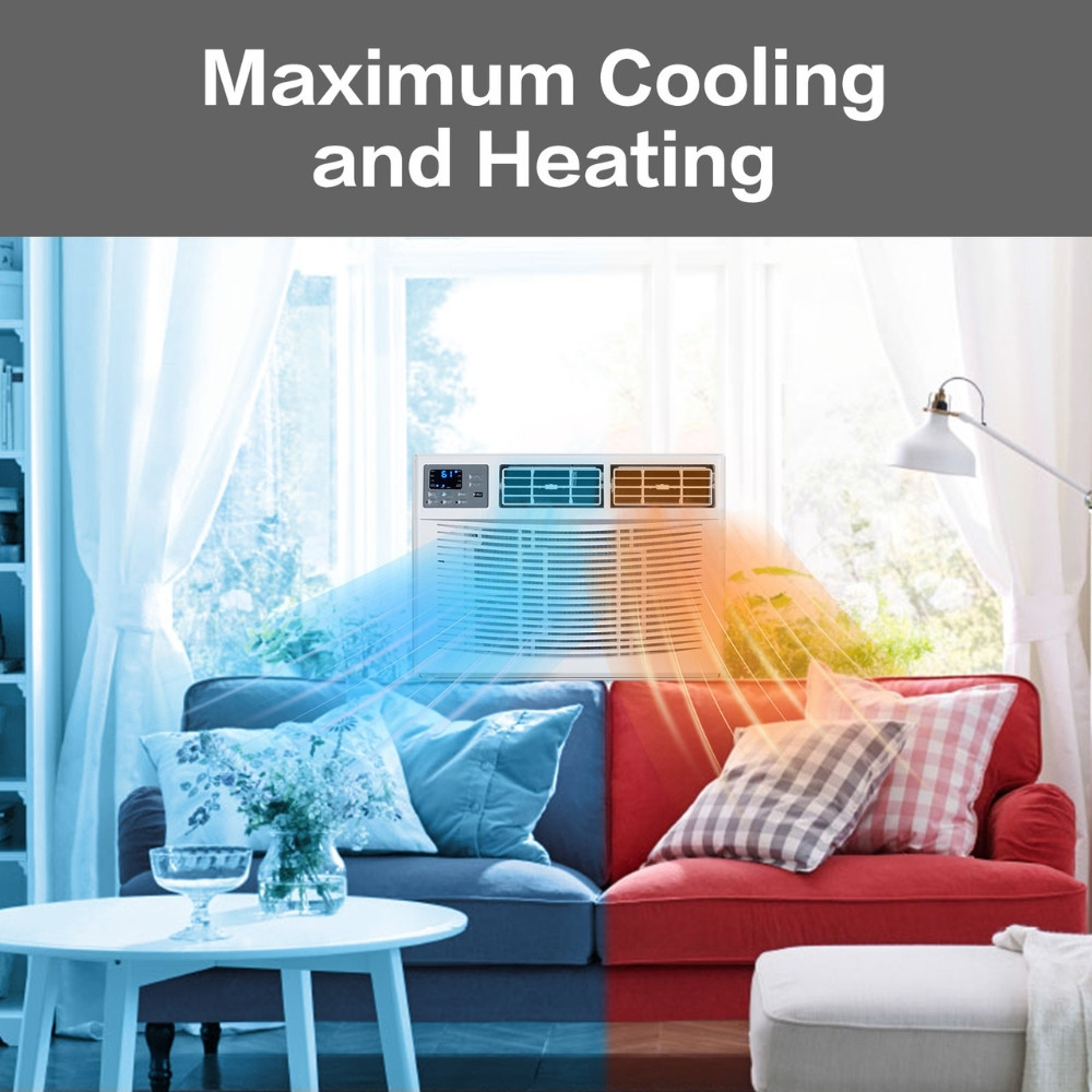 12000 BTU AC Heat & Cool Window Air Conditioner W/Wifi, Remote Control 550 sq.ft