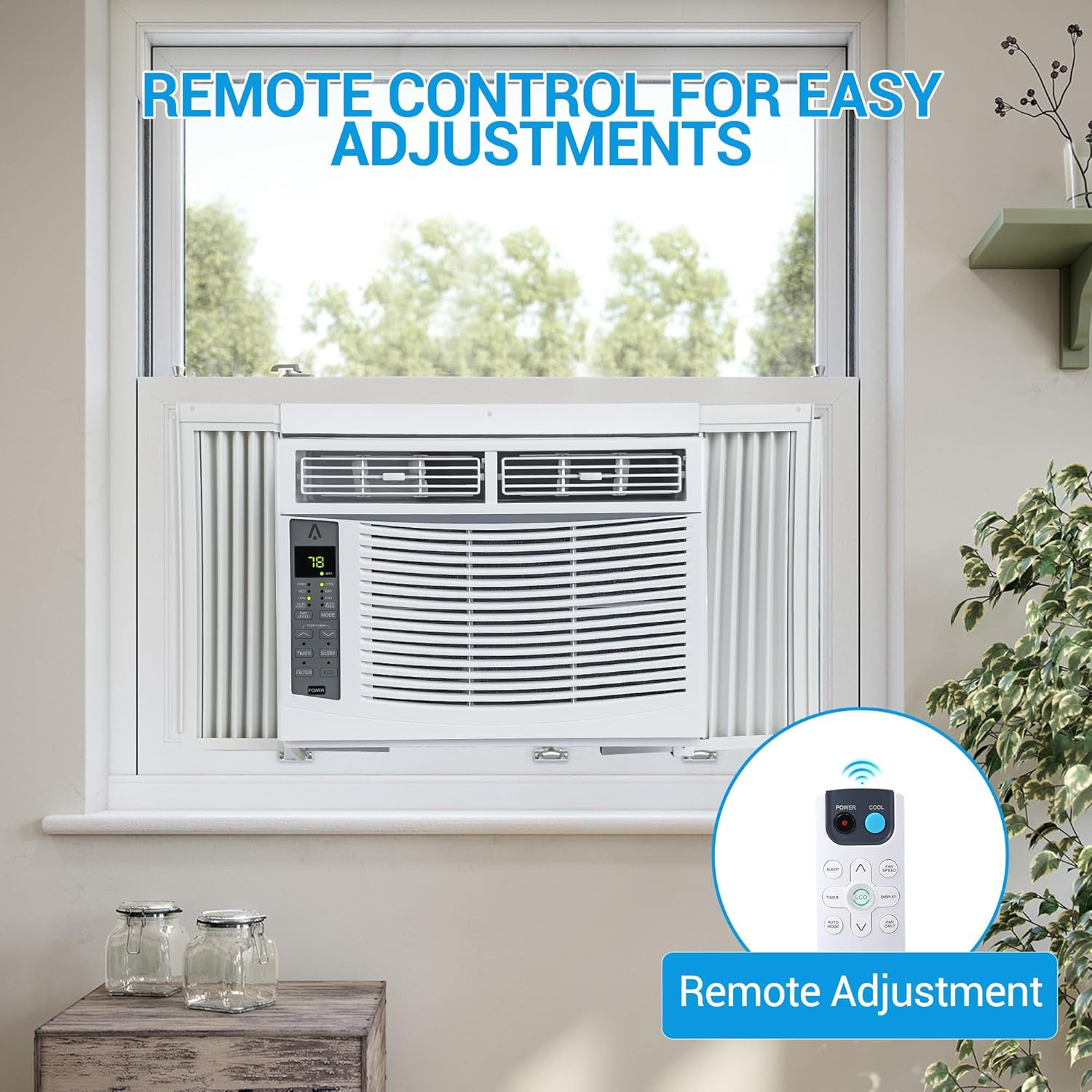 6,000 BTU Window AC with Remote – Cools 250 Sq. Ft, Easy Installation
