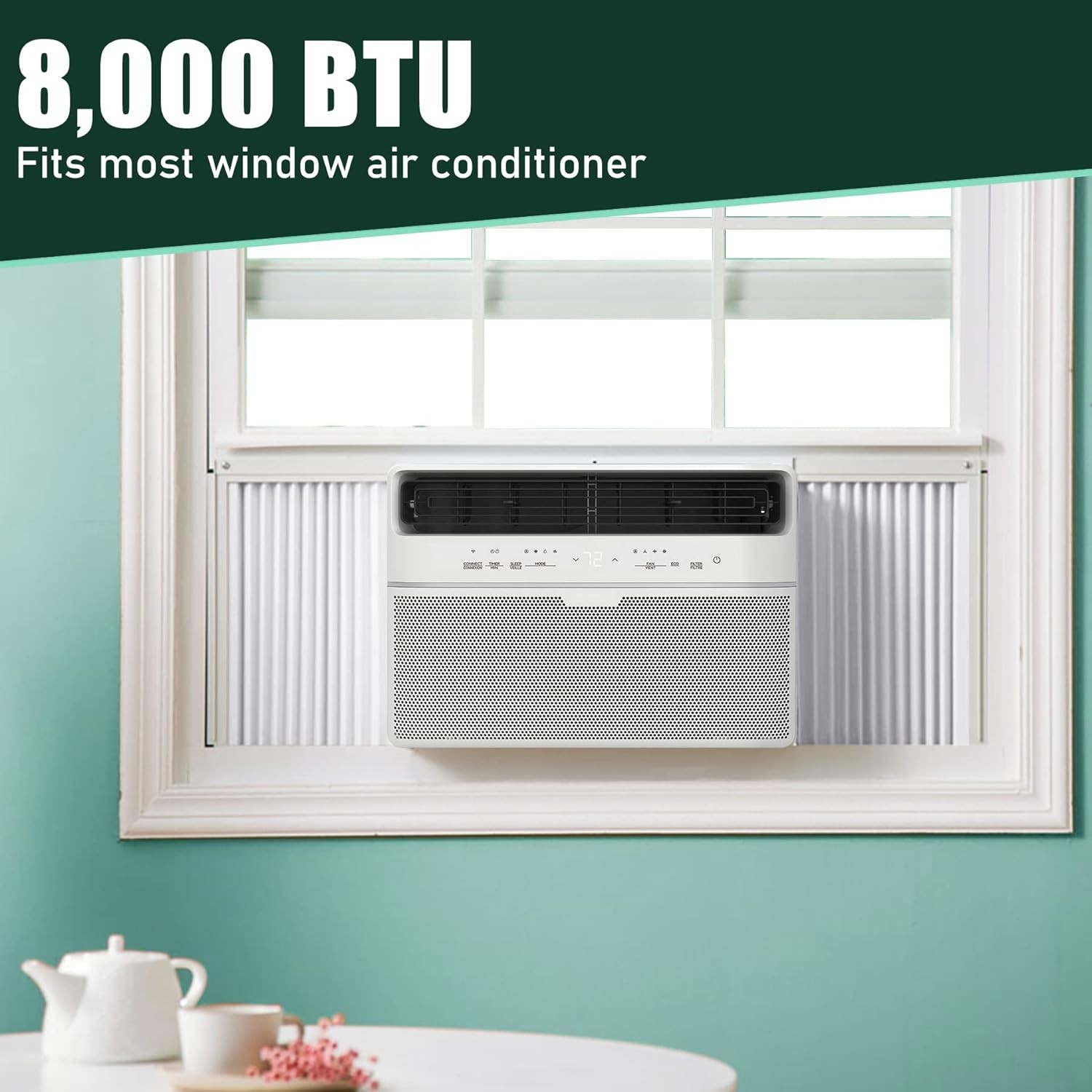 Window Air Conditioner Side Panels with Frame Adjustable Insulation AC Side