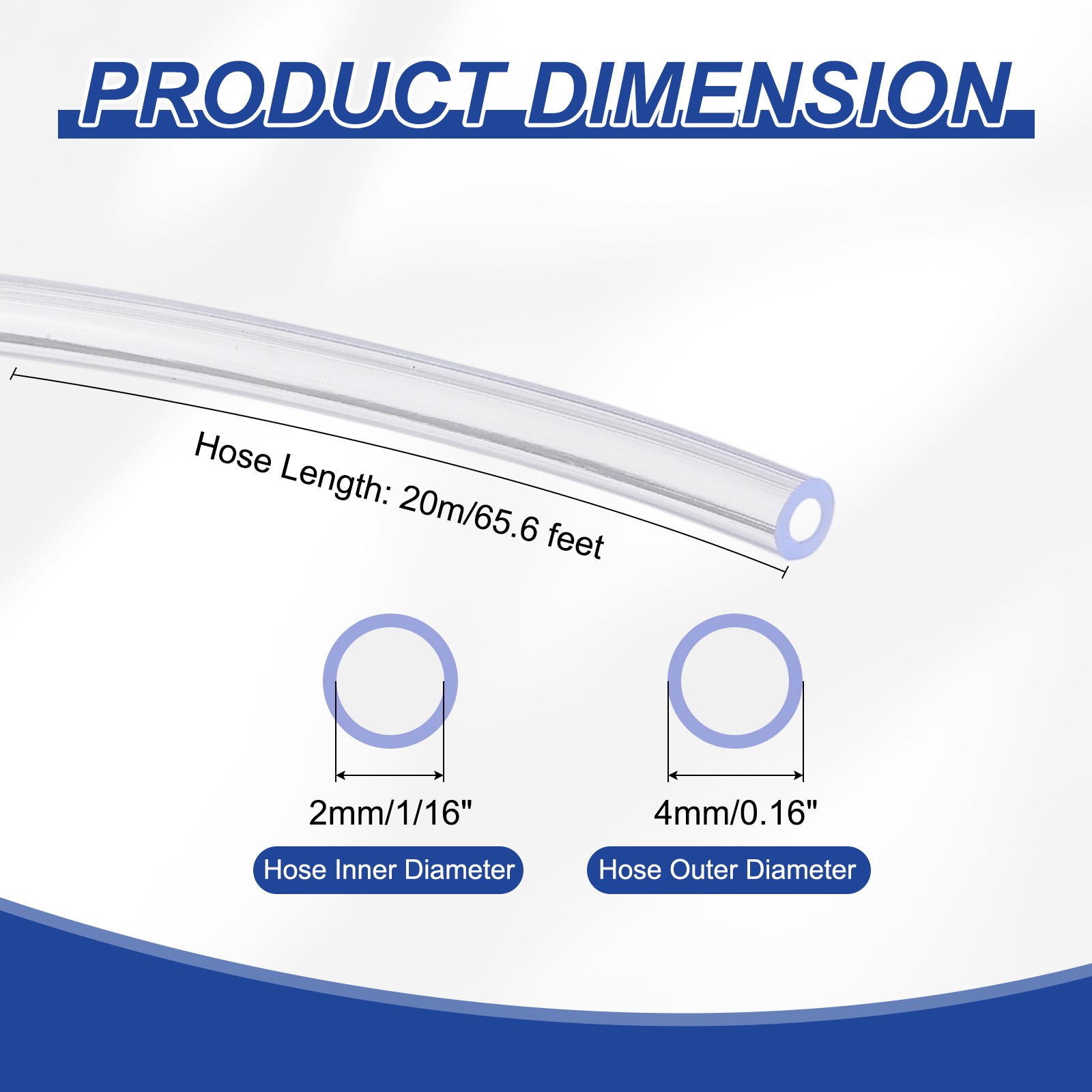 65.6Ft 1/16″ ID x 5/32″ OD Air Conditioning Exhaust Pipe for Universal AC