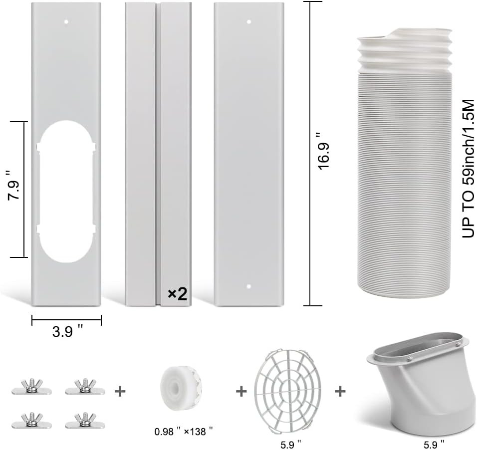 Portable Air Conditioner Window Door Kit 5.9″ Anti Exhaust Hose Fits LG A/C NEW