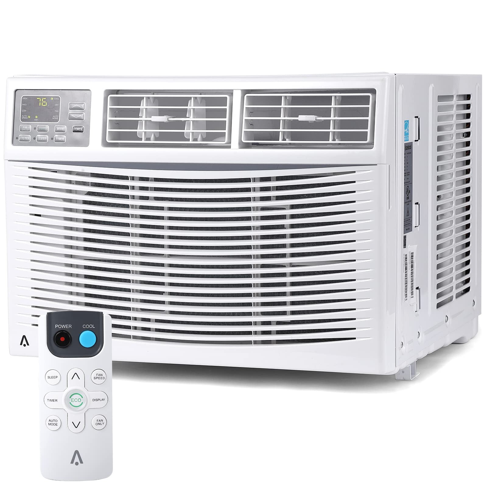 10000 BTU Window Air Conditioner w/Remote,Cools Rooms 3 Cooling & Fan Speeds 10K