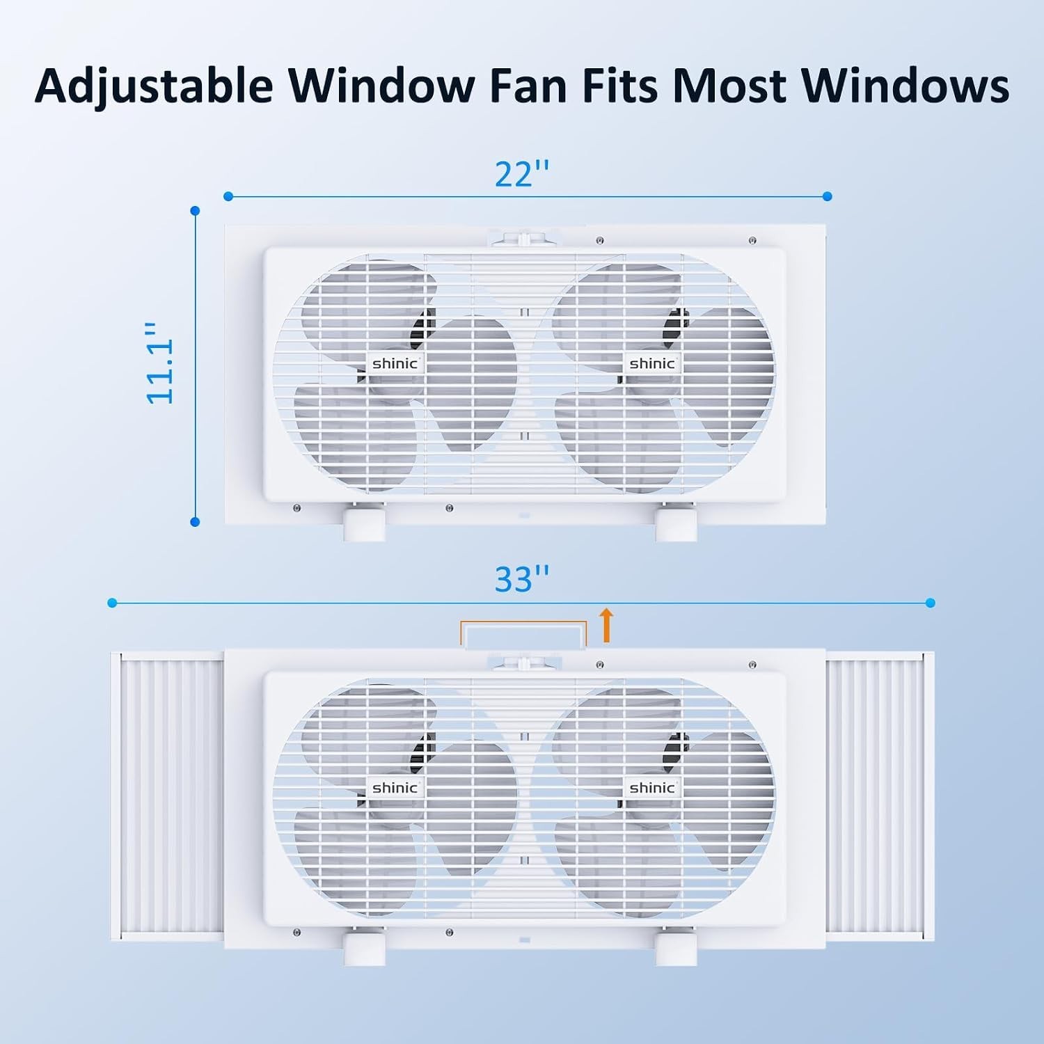 9″ Dual Window Fan,Powerful Cooling,Easy Control,Fits 22″-33″ | Twin Window F…