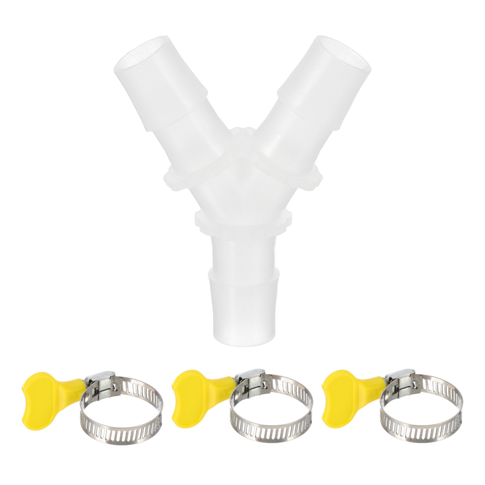 3-Way Drain Hose Connector Y Adapter with 3 Hose Clamps for 14-16mm Hose