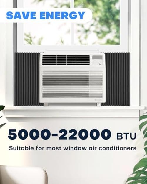 2 Pack Window Air Conditioner Side Panels, Ac Window Seal Kit Window Well Ac