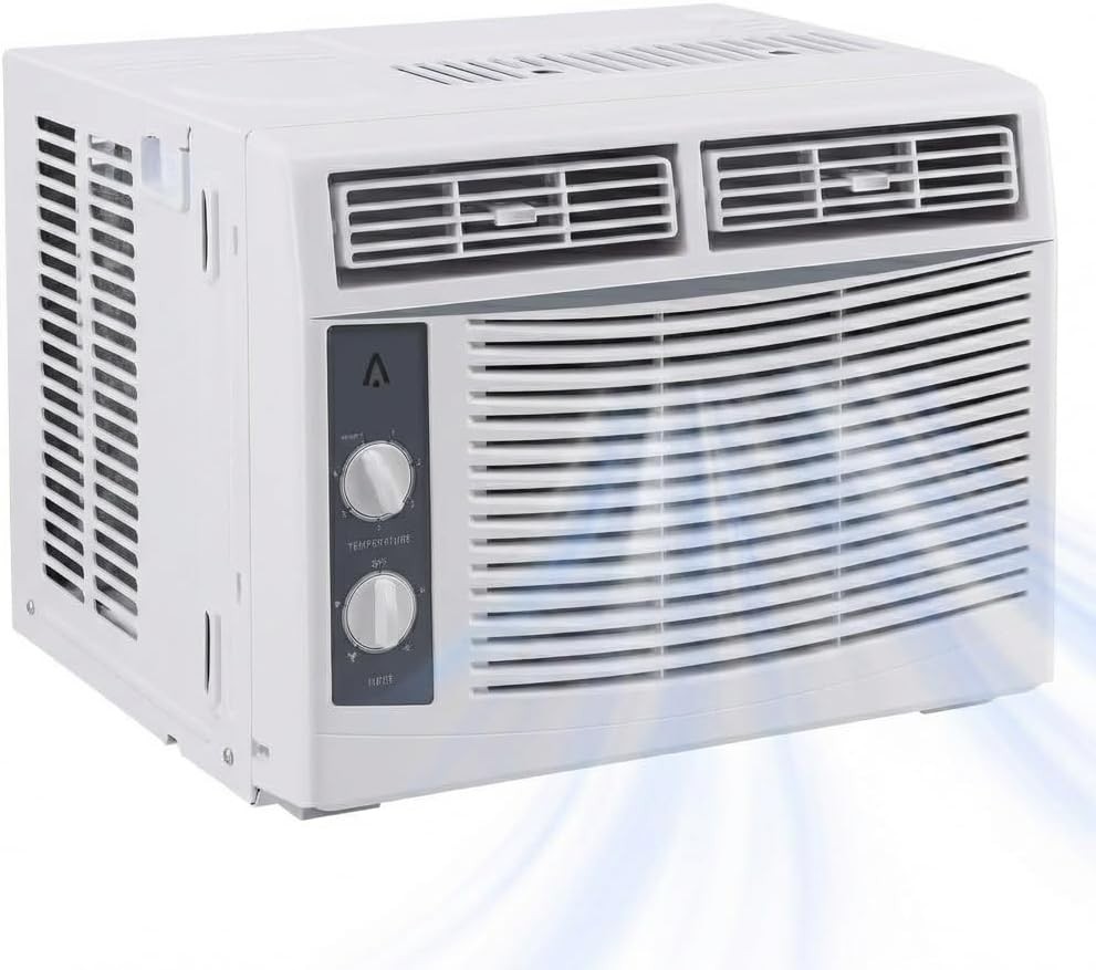 5000 BTU Window Air Conditioner AC Cools for Rooms150 Sq Ft with Manual Control