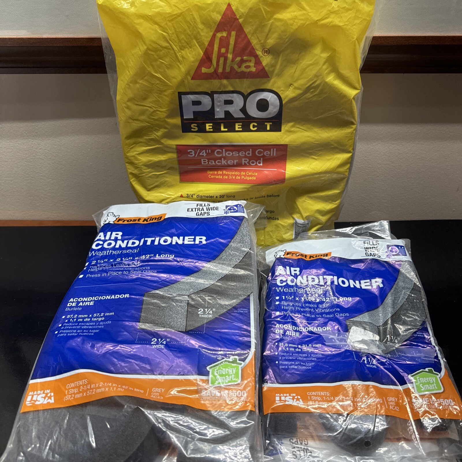 Frost King and Sika Air Conditioner / Gap Weatherseal Strip Lot Of 5 SEALED