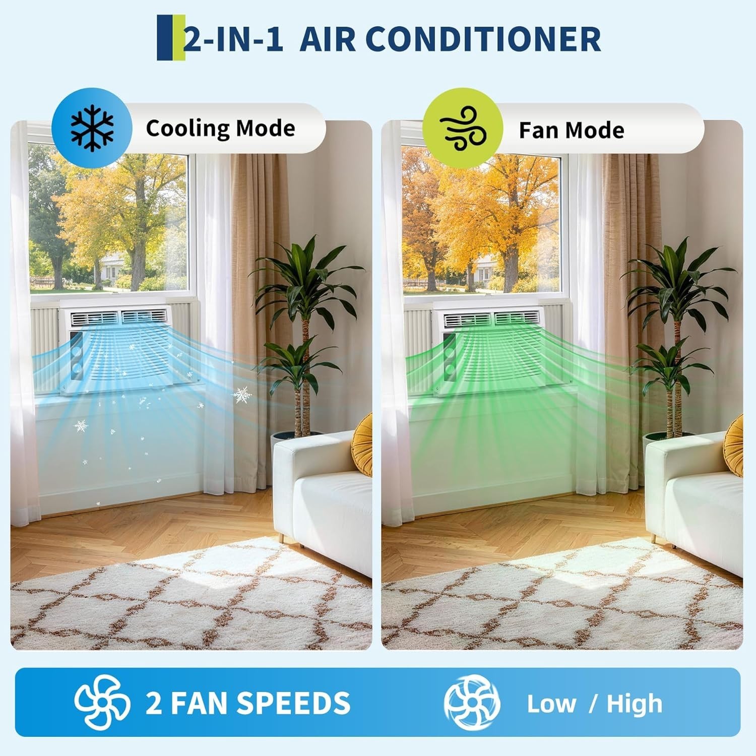 5000 BTU Window Air Conditioner, Small Window AC Unit with Fan Function, Reus…