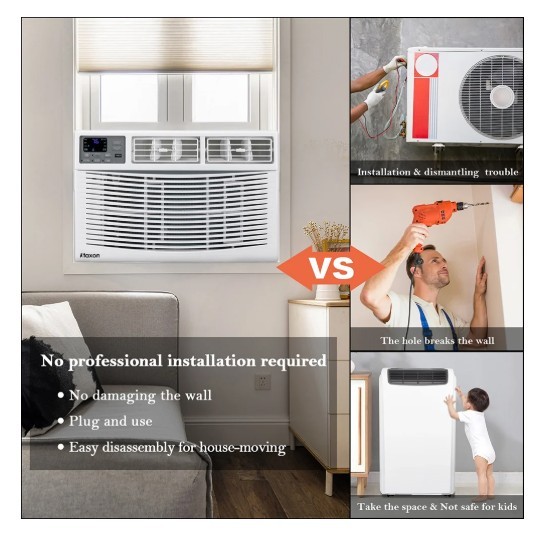 ktaxon 24000btu window air conditioner with wifi and eco mode for medium rooms