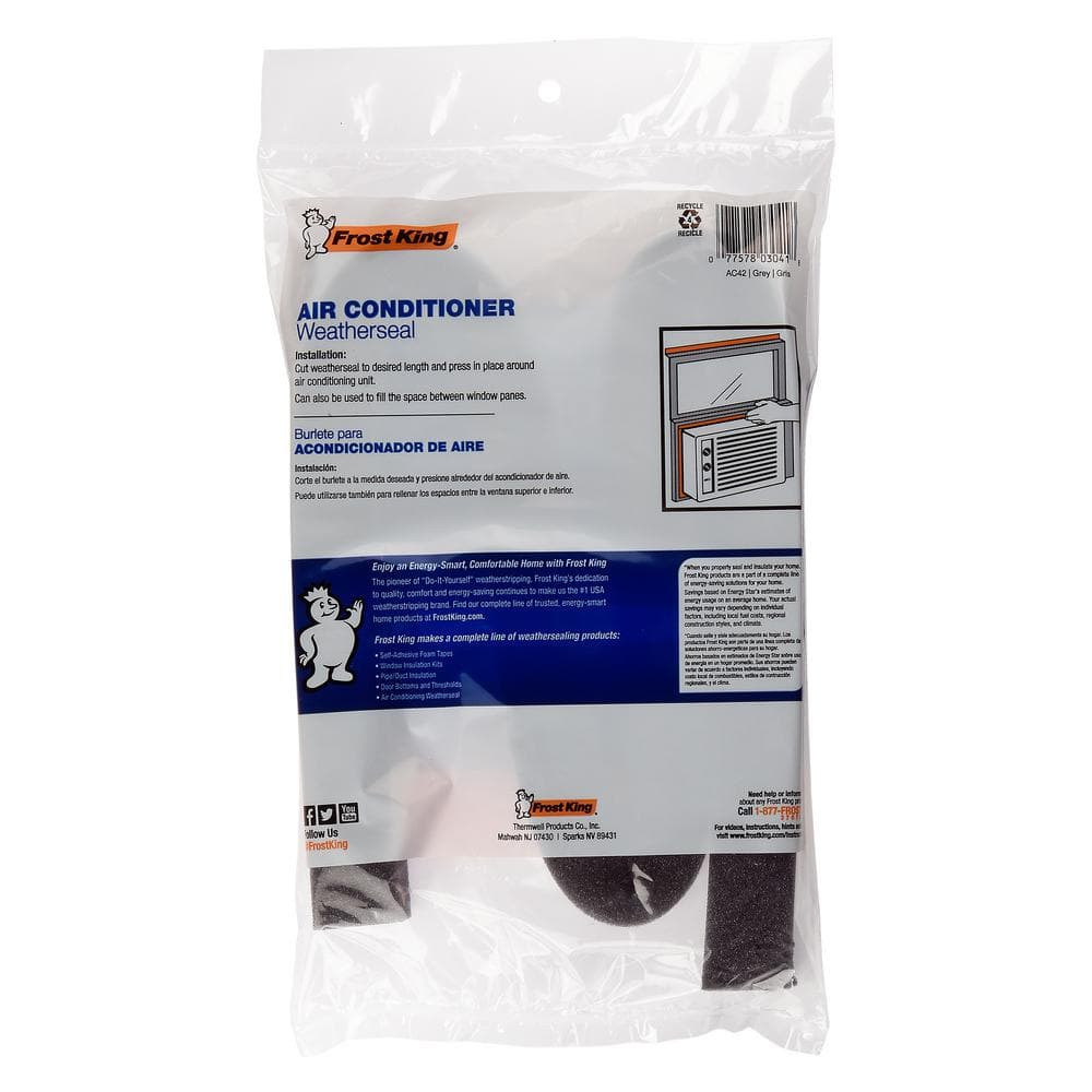 FOAM WINDOW WEATHER STRIPPING1-1/4 In. X 1-1/4 In. X 42 In. Grey Weatherseal
