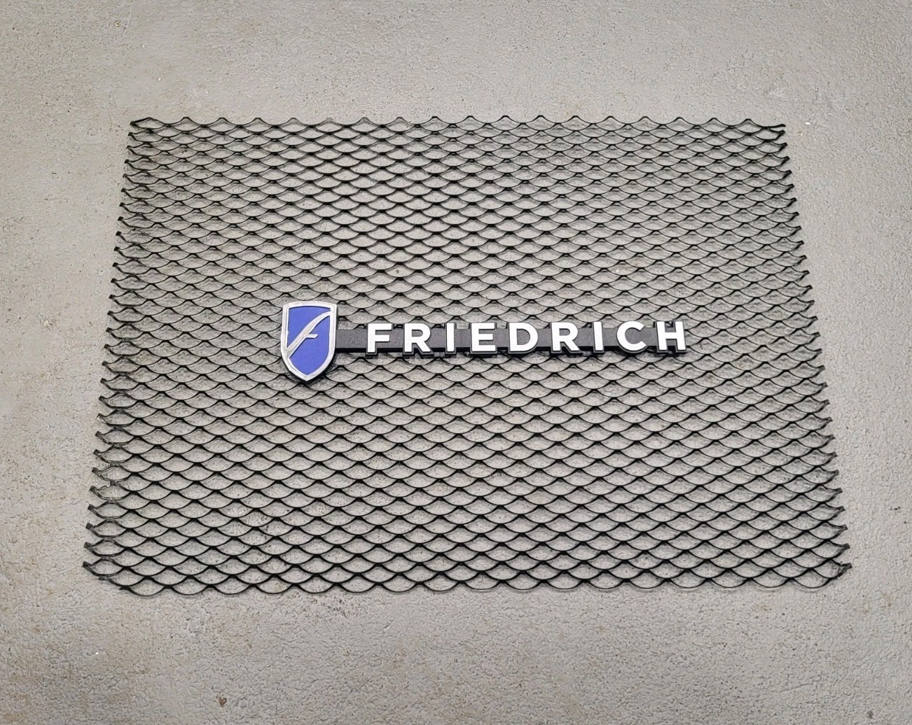 FRIEDRICH AIR CONDITIONER Rear Panel Grille Aluminum Badge Logo 22 x 15.5