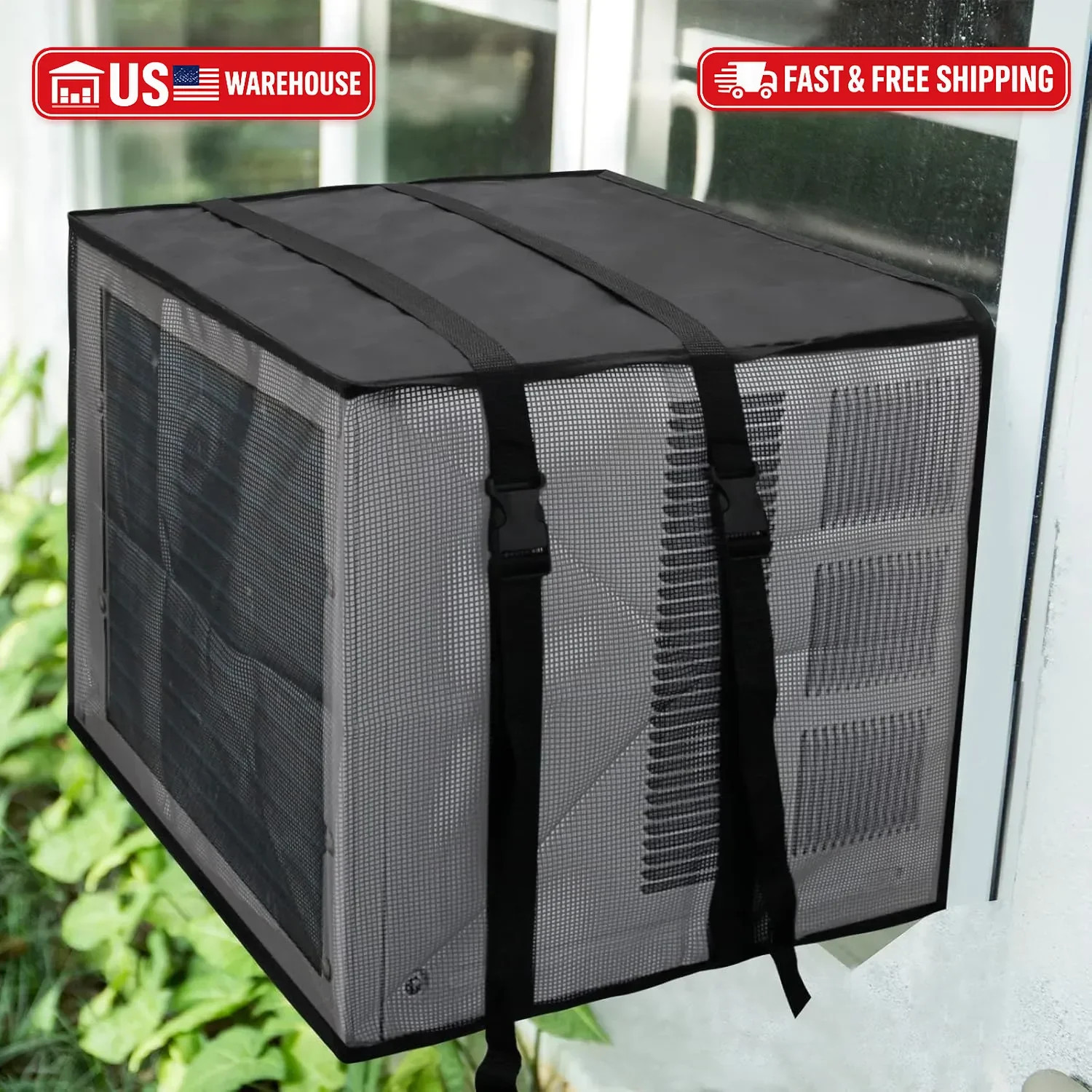 Luxiv Newest Design Mesh Window Air Conditioner Cover Outdoor, Support Window AC