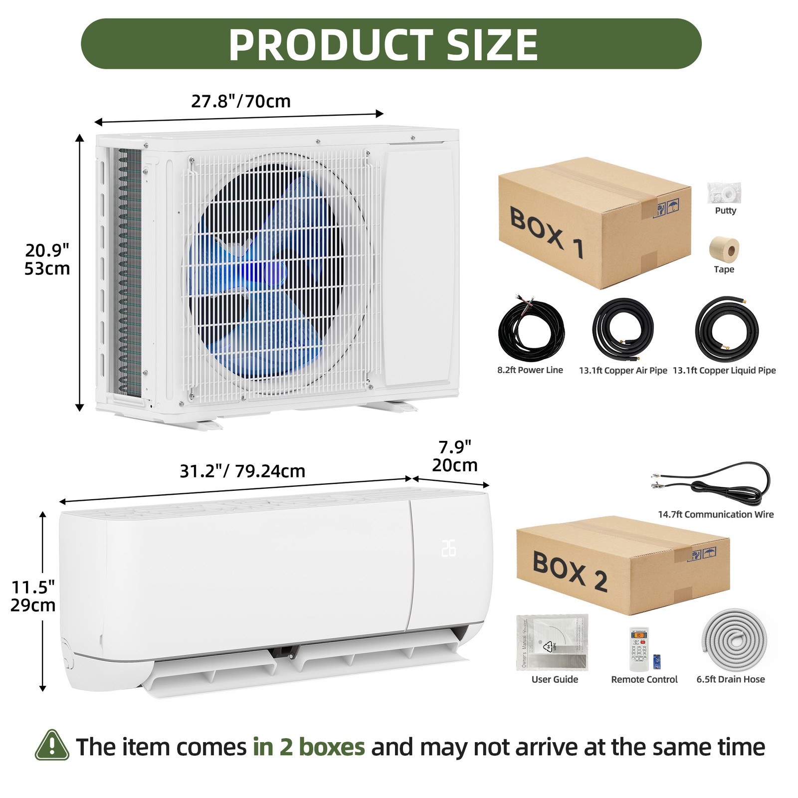 12000 BTU Mini Split AC – 20 SEER2 115V Ductless Cools Up to 750 Sq. Ft
