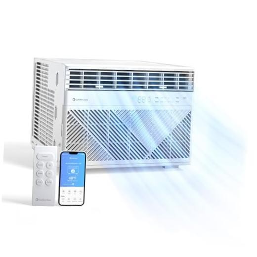 Comfort Zone Window Mounted Smart Wi-Fi 10,000-BTU Digital w/Remote & Wi-Fi