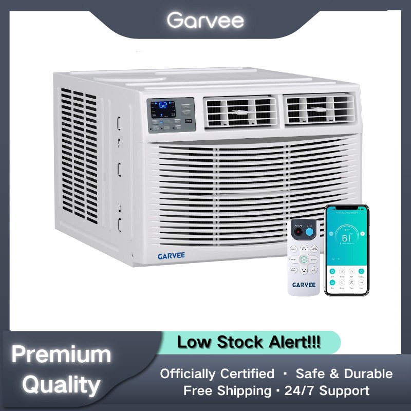 8000 BTU Window Air Conditioner with Heat, Wi-Fi, Remote, Cools 350 Sq Ft, 115V