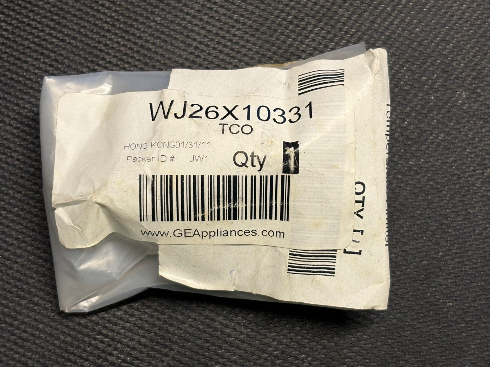 WJ26X10331 GE / GENERAL ELECTRIC ROOM AIR CONDITIONER TCO / TEMP LIMITER – NEW