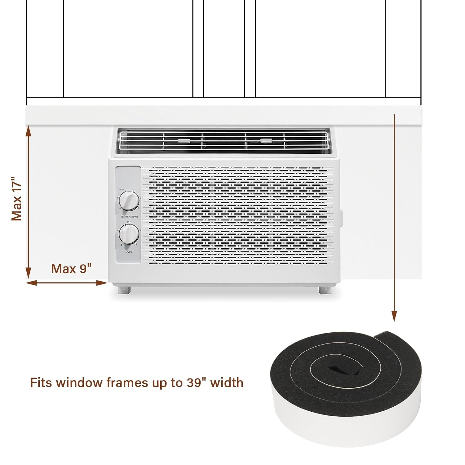 Window Air Conditioner Insulation Foam Panels AC Side Surround Kit BEWAVE