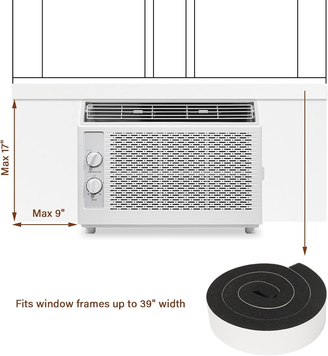 Window Air Conditioner Insulation Foam Panels, AC Side Surround Panels Kit wi…