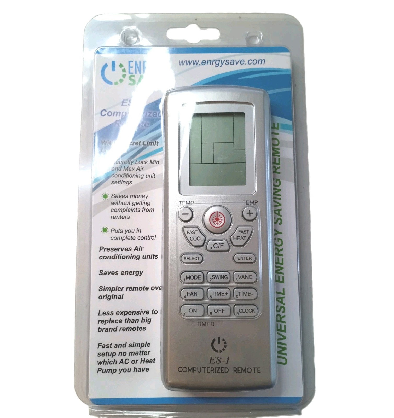 Enrgy Save ES-1 Universal Energy Saving Computerized Remote for Window/Wall Air