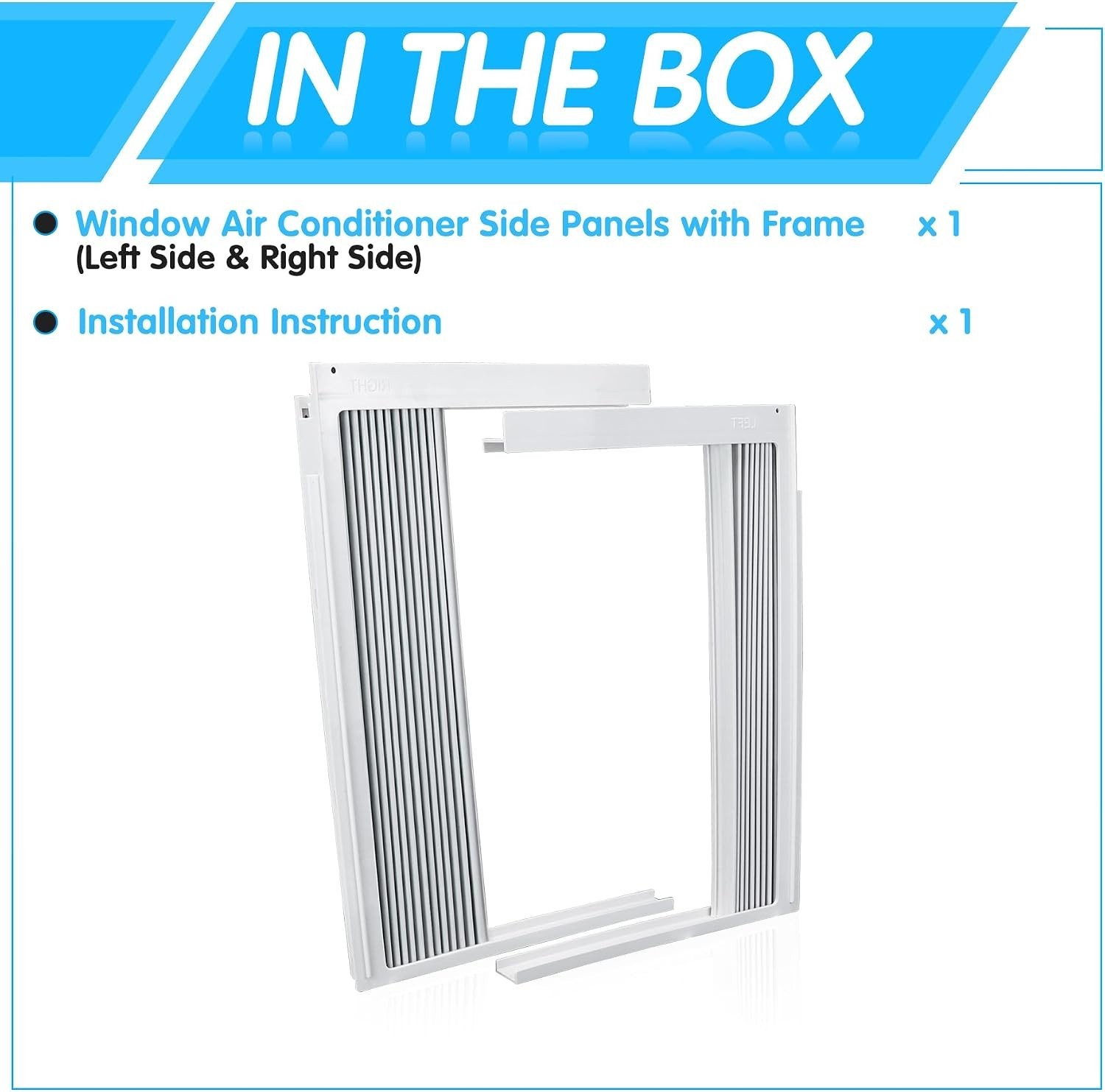 Window Air Conditioner Side Panel and Frame Set 12000 BTU Accordion Filler Kit