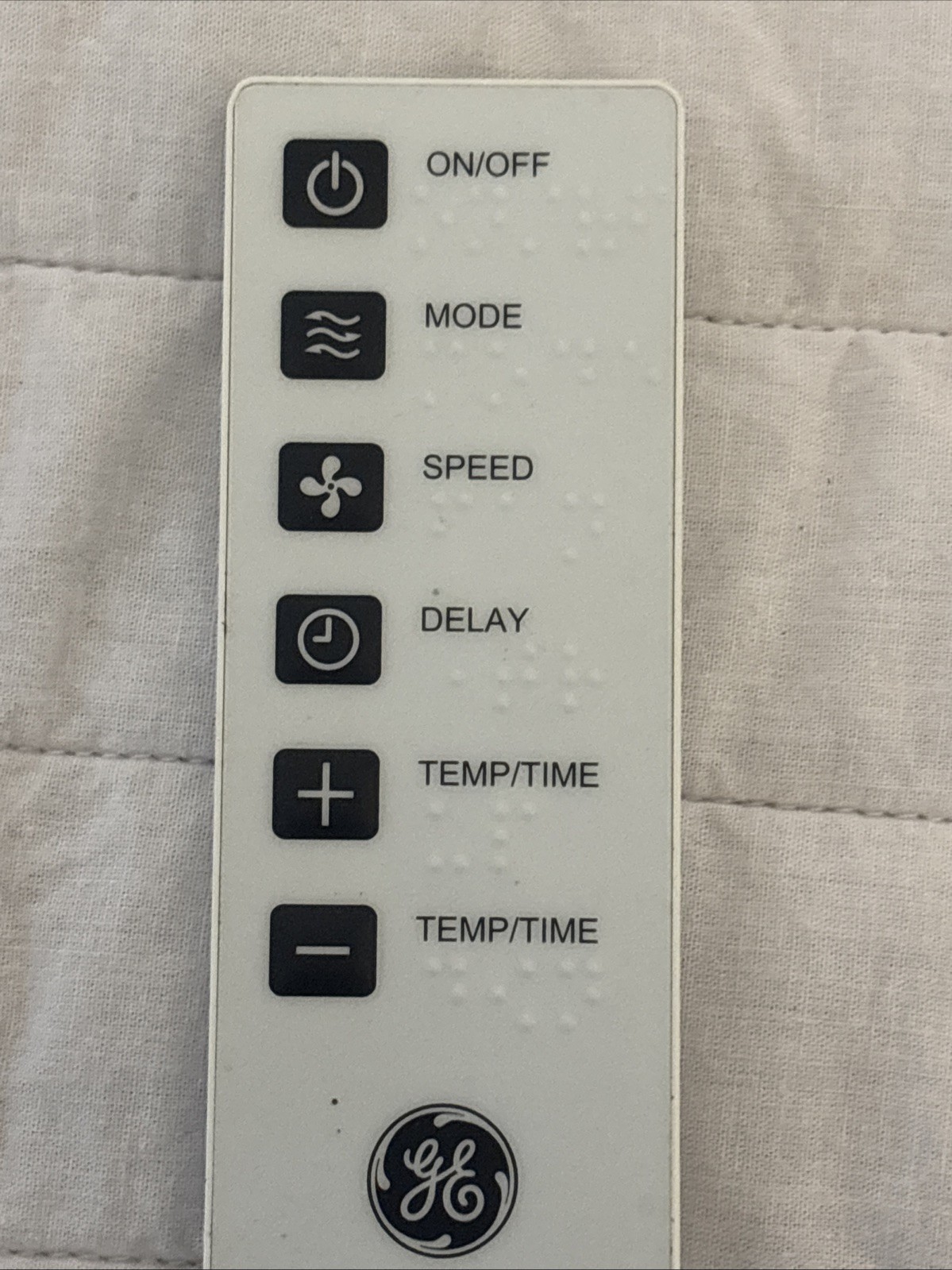 GE Window Air Conditioner Remote Control White Braille