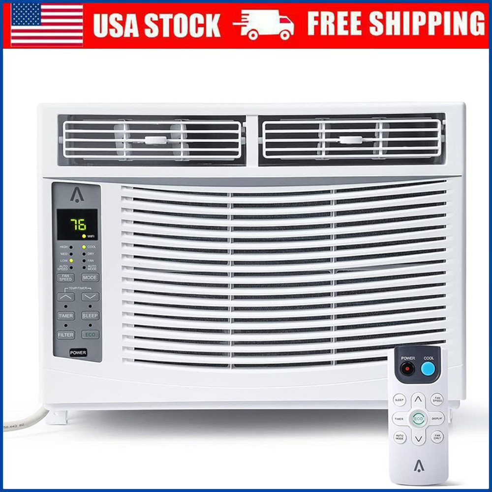 6000 BTU Window Air Conditioner with WiFi Remote & App Control & Timer Function