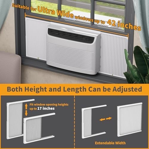 Window Air Conditioner Side Panels Adjustable 2 Pack Fits 5000-14000 BTU AC Unit
