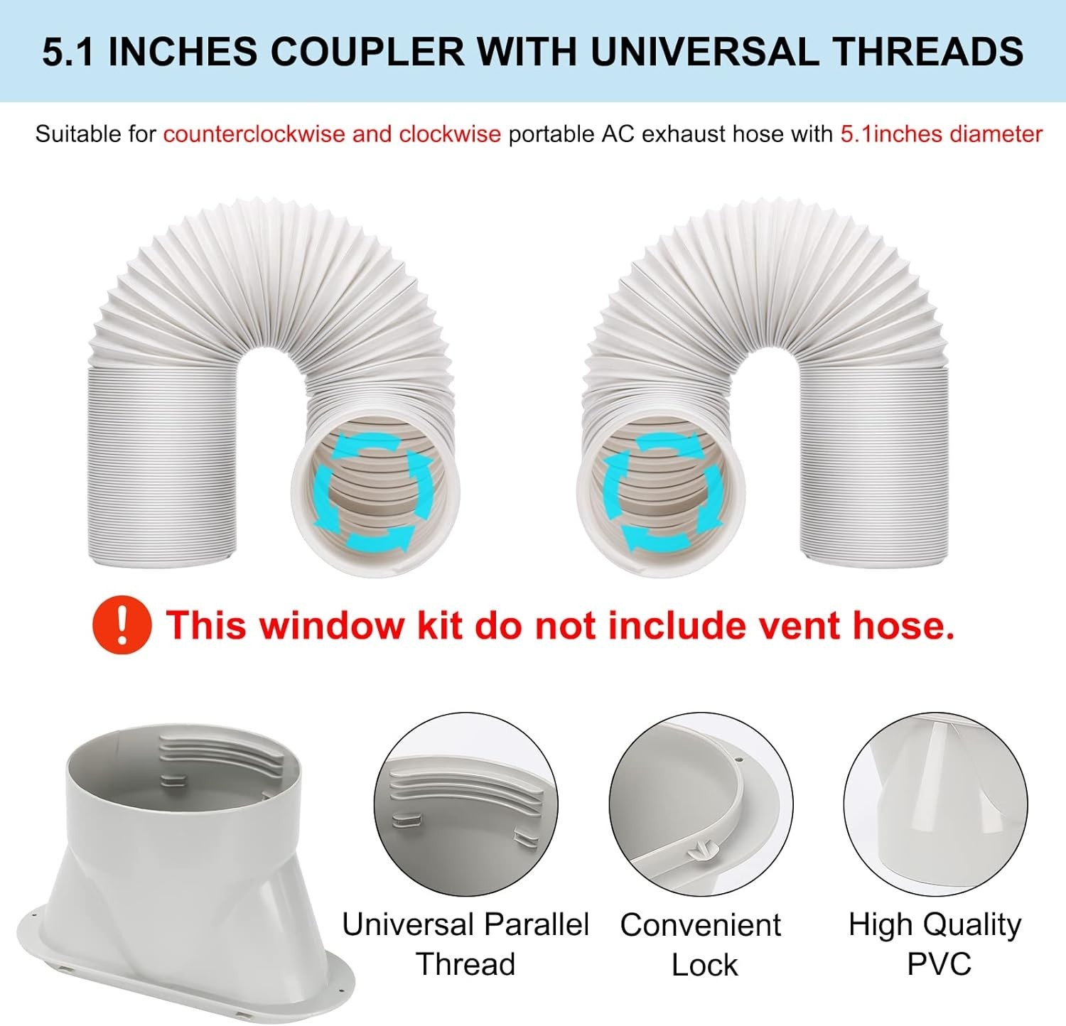 Portable Air Conditioner Window Kit, Adjustable Vertical/Horizontal Sliding W…