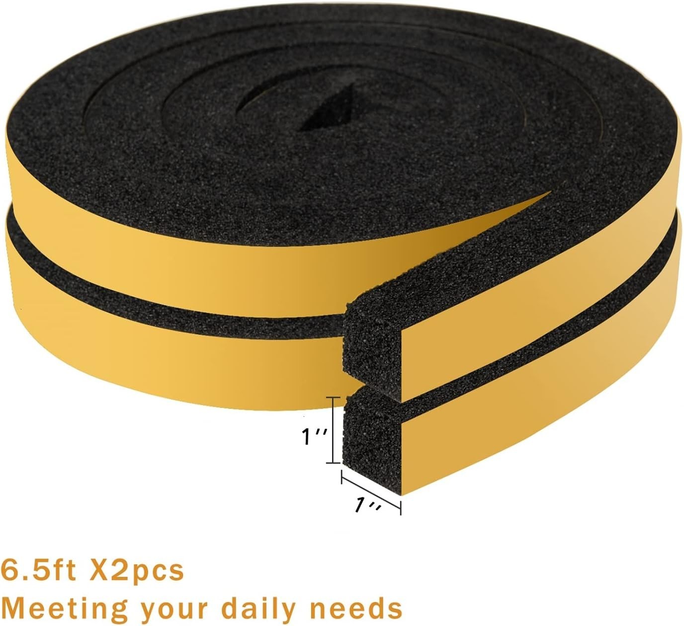 1 Inch x 1 Inch Weather Stripping Door Seal Strip – 13 Feet of Foam Protection