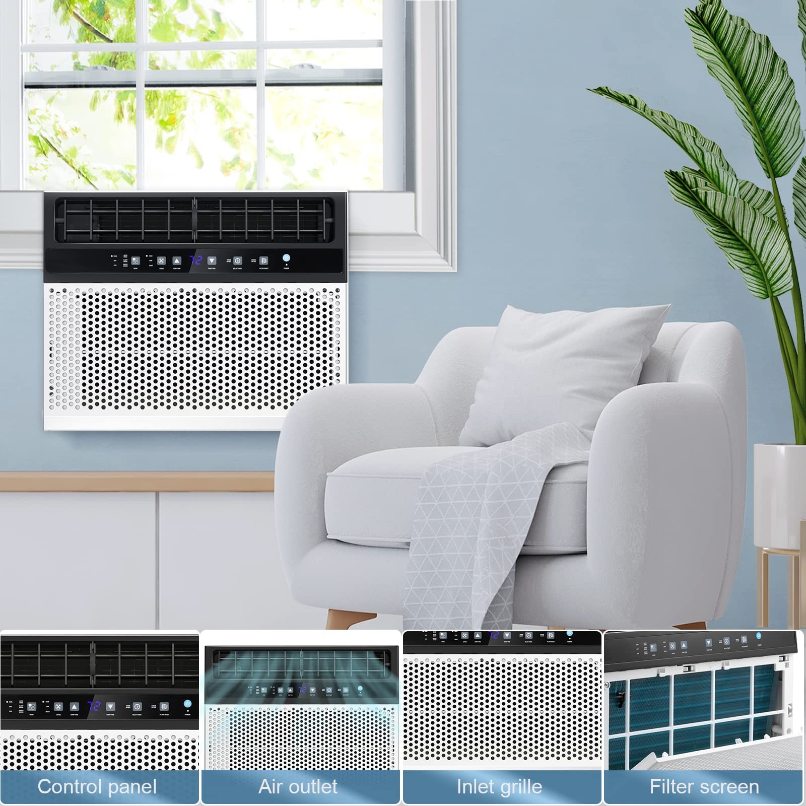 Antarctic Star 12,000 BTU Window Air Conditioners, U-Sha