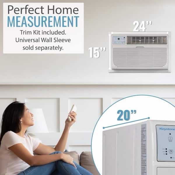 KEYSTONE 12,000 BTU 115V Through-The-Wall Air Conditioner KSTAT12-1D 12000