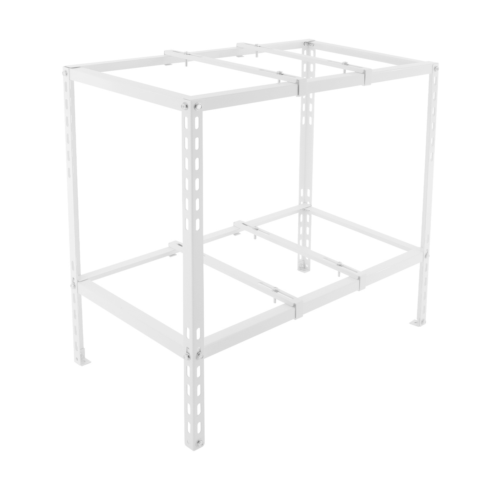 35x20x35in White AC Support Bracket Double Tier 110LB Capacity for Outdoor Unit