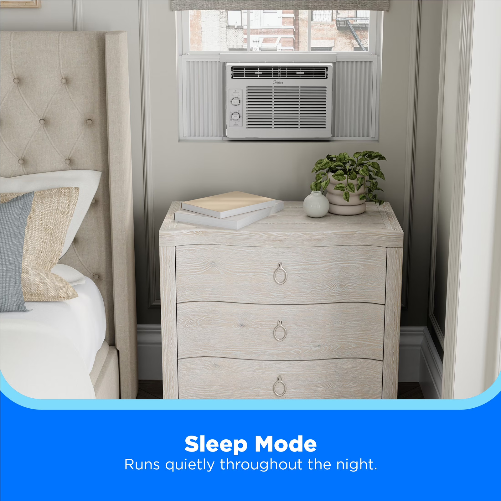 5,000 BTU Mechanical Window Air Conditioner up to 150 Sq Ft Easy Install White