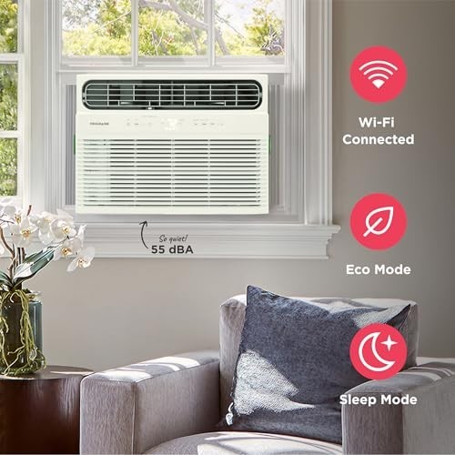 Frigidaire FHWW124TE1 12000 BTU Smart Window AC w/ Wi-Fi Remote 115V