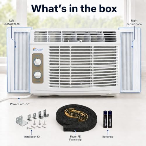 5,000 BTU Window Air Conditioner, Cools Up to 150 Sq. Ft., Easy to 5000 BTU