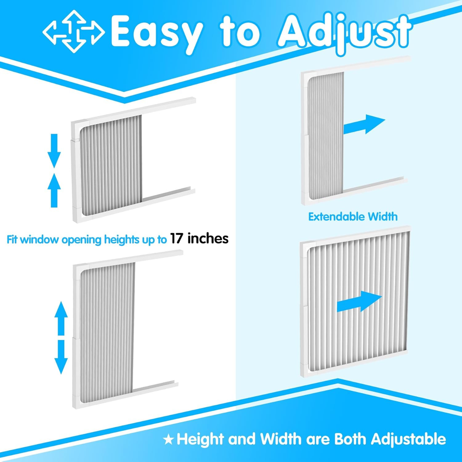 Window Air Conditioner Side Panels with Frame, Adjustable AC Side Panels for Mos