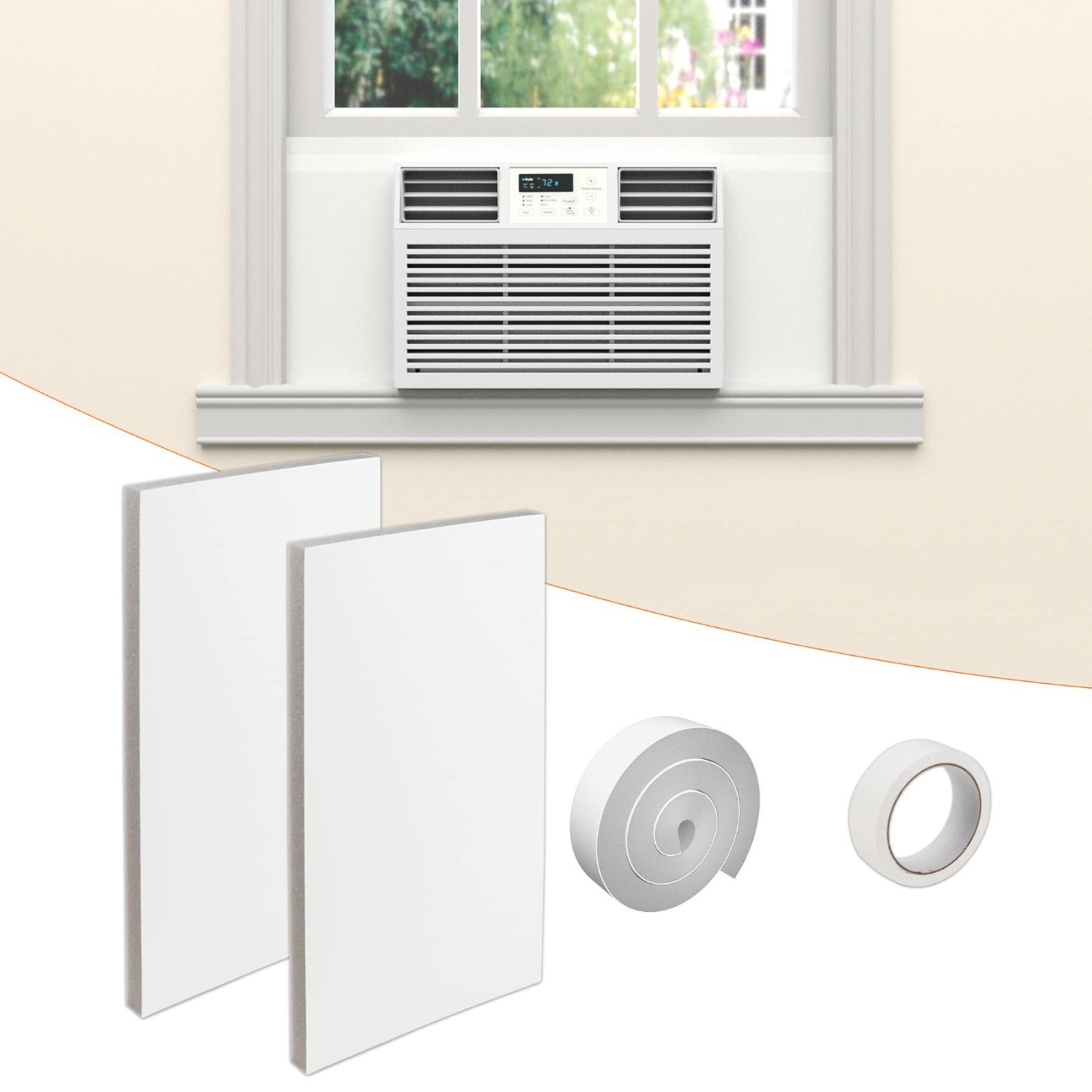 Window Air Conditioner Insulated Foam Panels – Winter Surround Insulation, Top S