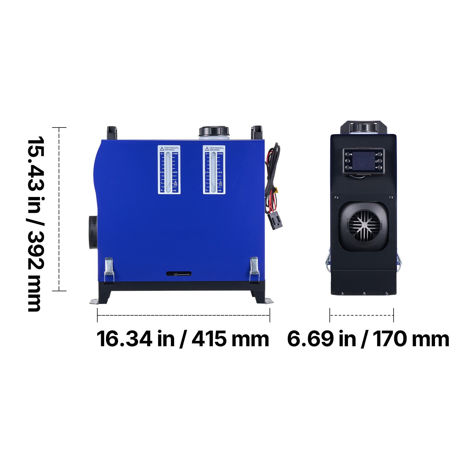 8KW 12V/ 24V Portable Diesel Air Heater with Remote, LCD Screen, 1.3 Gal Tank