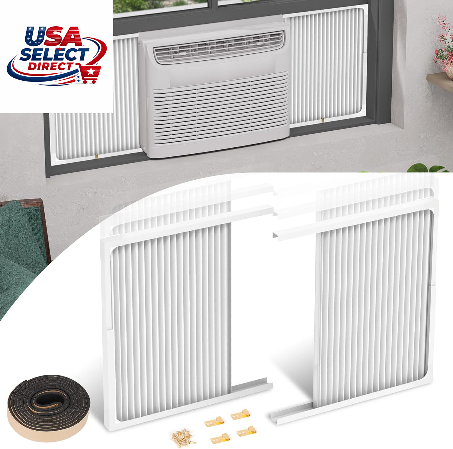 Adjustable Window Air Conditioner Side Panels Frame Set – Extra Wide