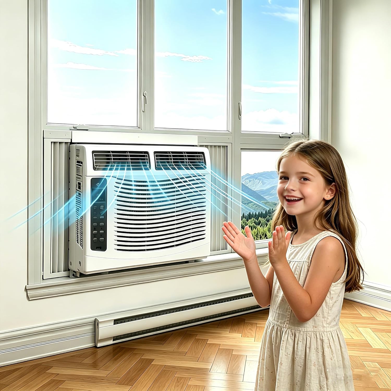 6000 BTU Window AC Unit, Quiet 50dB, Efficient Cooling, Remote Control, No WiFi