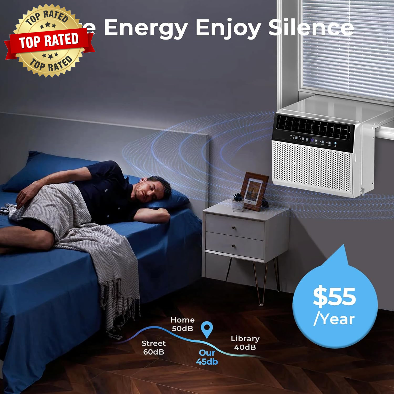 U-Shaped Window Air Conditioner,Window AC Unit Cools up to 450 Sq.Ft,Saddle Air