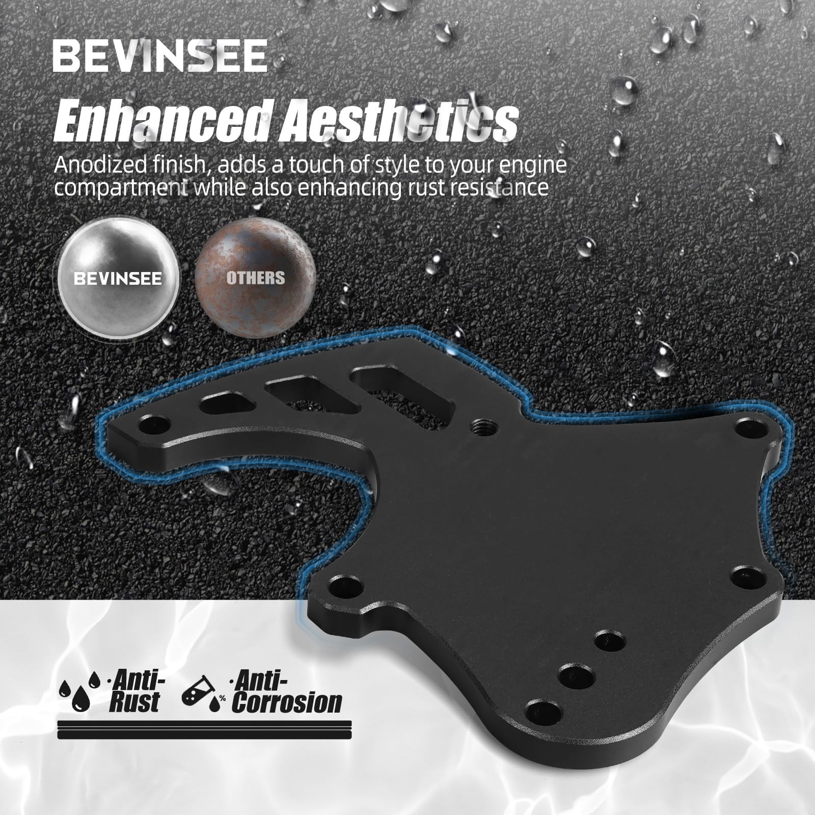 Bevinsee LS Truck Sanden 508 AC Compressor Bracket with Tensioner Kit | Compa…