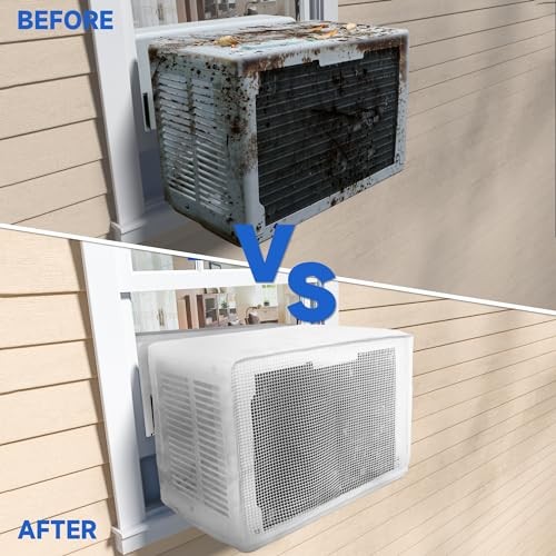 Window AC Mesh Cover 20″ W x 12.2″ D x 13.4″ H Specially for Midea U White
