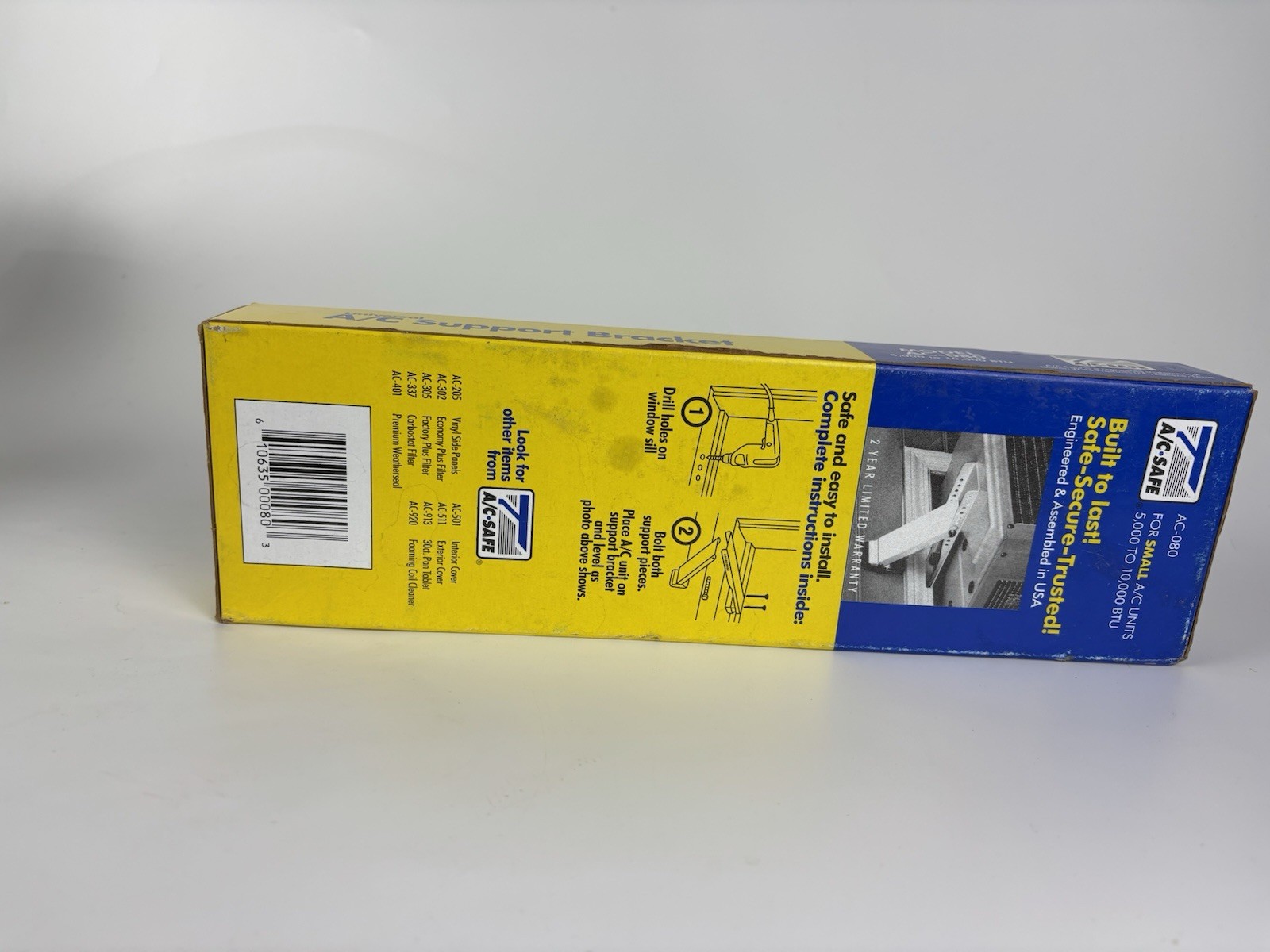 A/C-SAFE AC-080 Window Air Conditioner Support Bracket Up To 80 Lbs 5-10K BTU