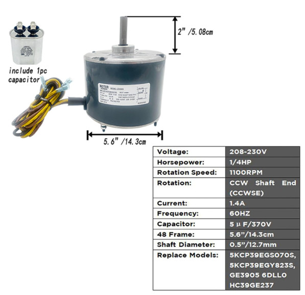 Motor Air Conditioner Fan Motor Replace Mod 5KCP39EGS070S