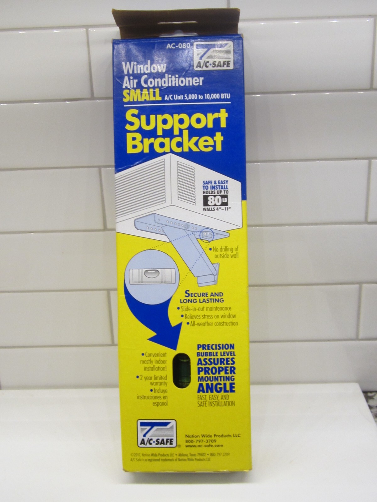 AC Safe AC-080 Universal Light-Duty Air Conditioner Support Bracket, Upto 80 lbs