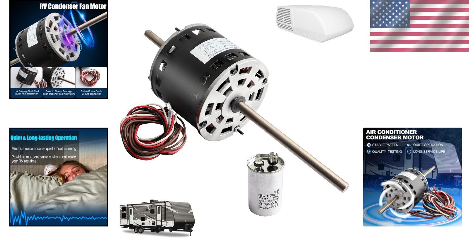 High-Performance RV Air Conditioner Condenser Fan Motor